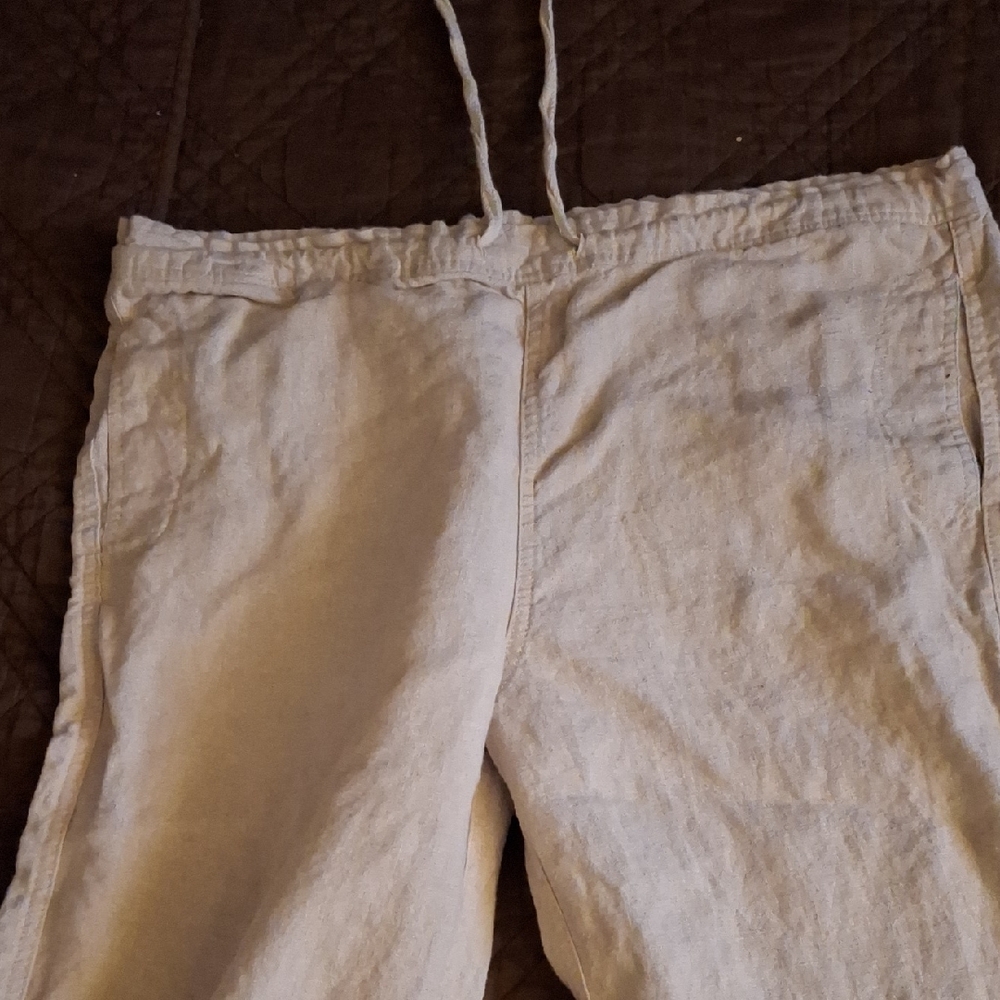 Casual Light Gray Linen Pants